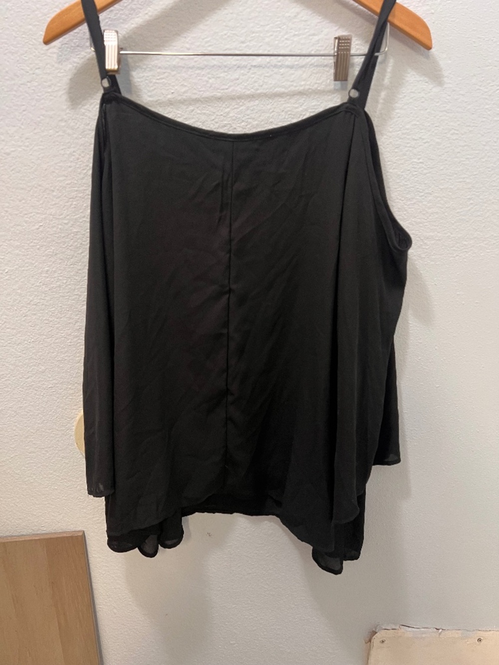 Torrid -Black Chiffon Cold Shoulder Strappy Blouse - Size 1